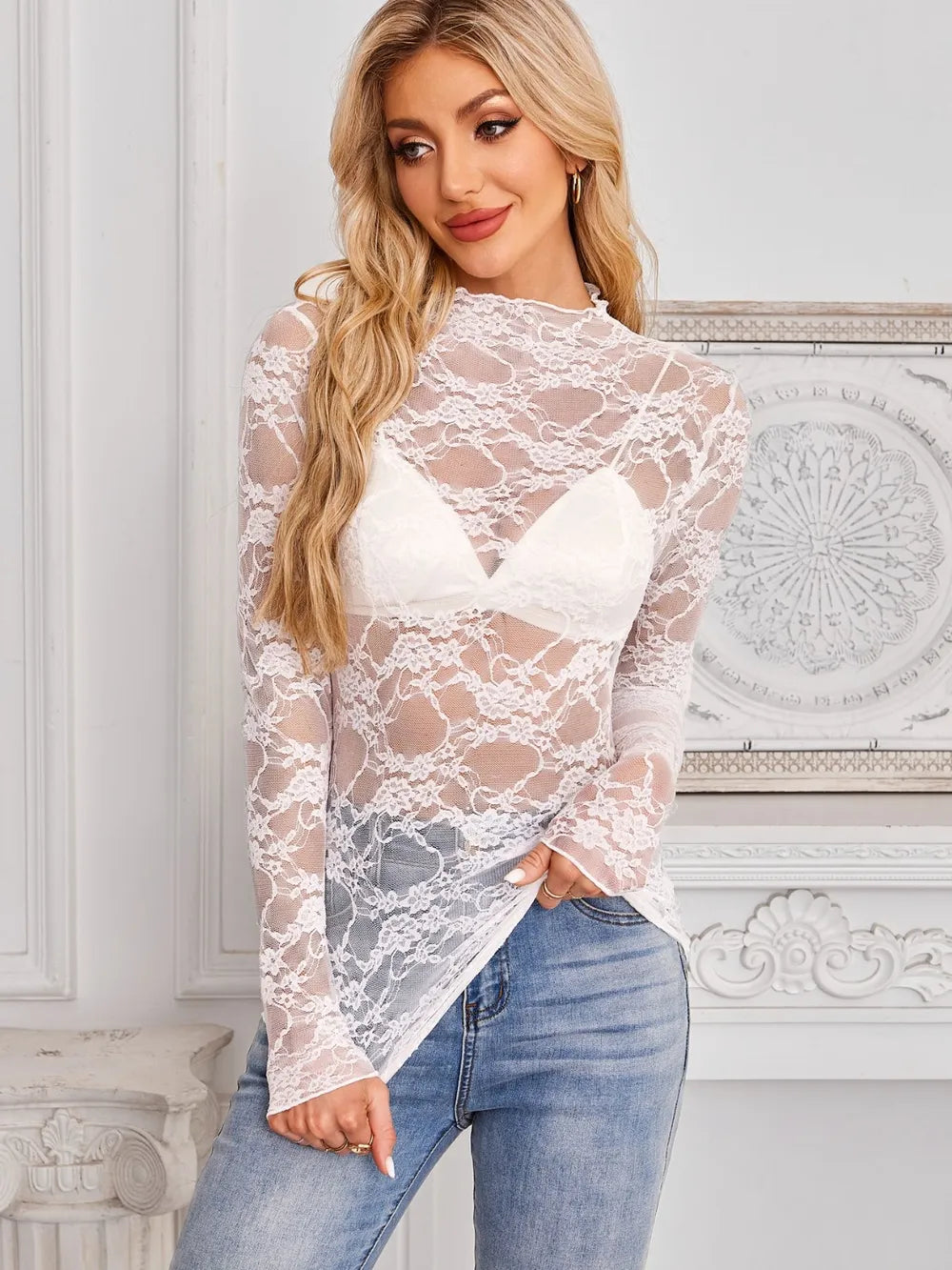 sheer lace top