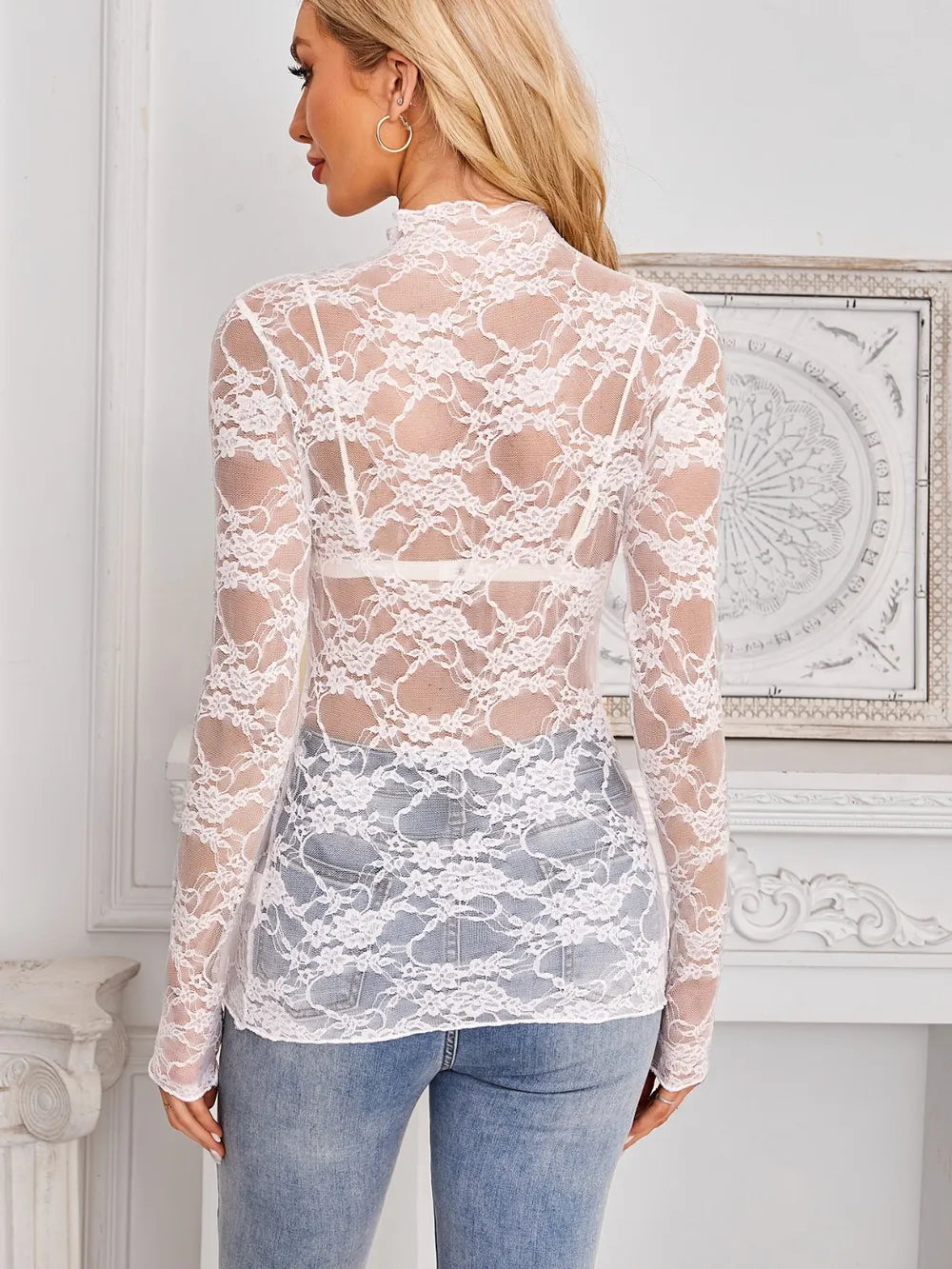 sheer lace top