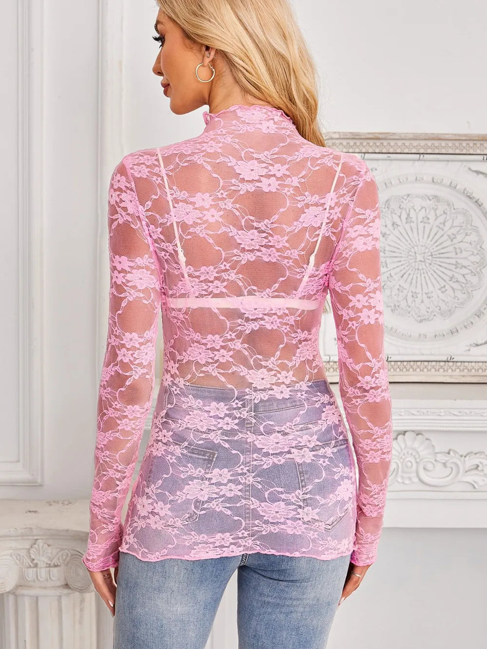 sheer lace top