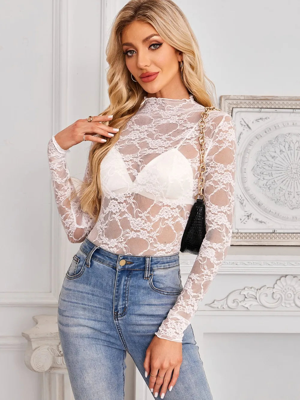 sheer lace top