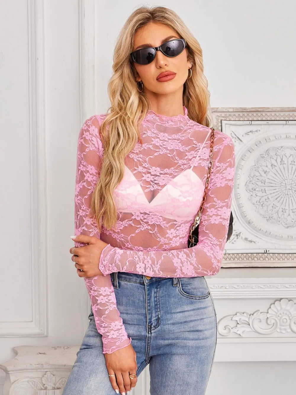 sheer lace top