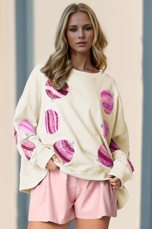 sequin long sleeve sweatshirt