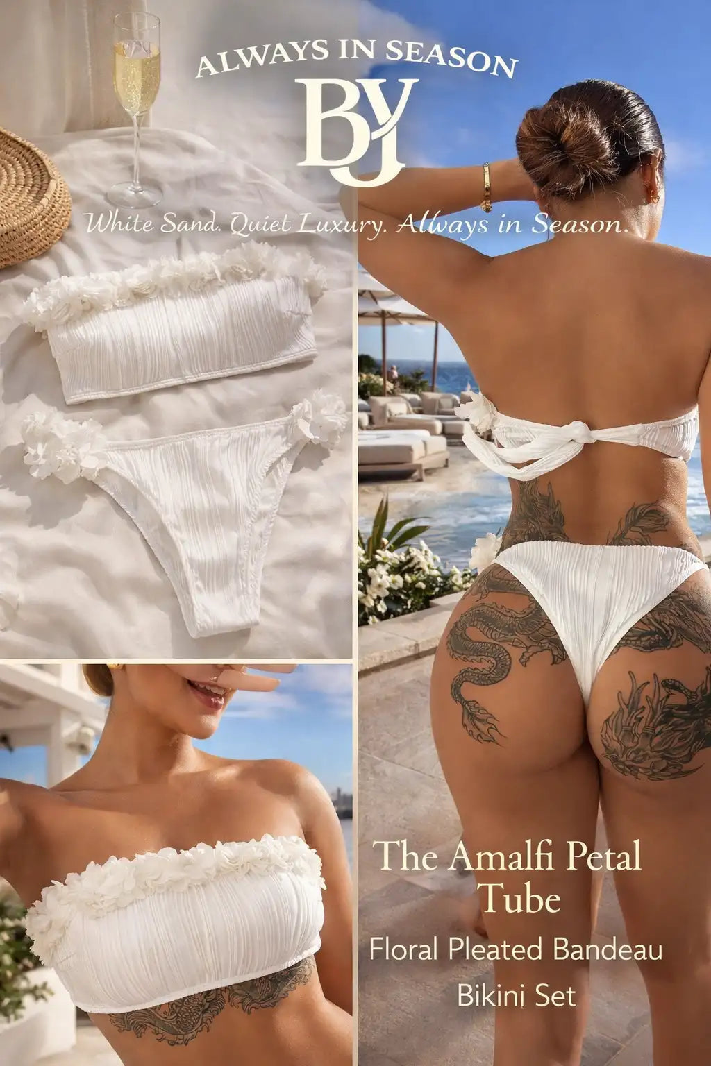 Appliqué Tie Back Bikini Set