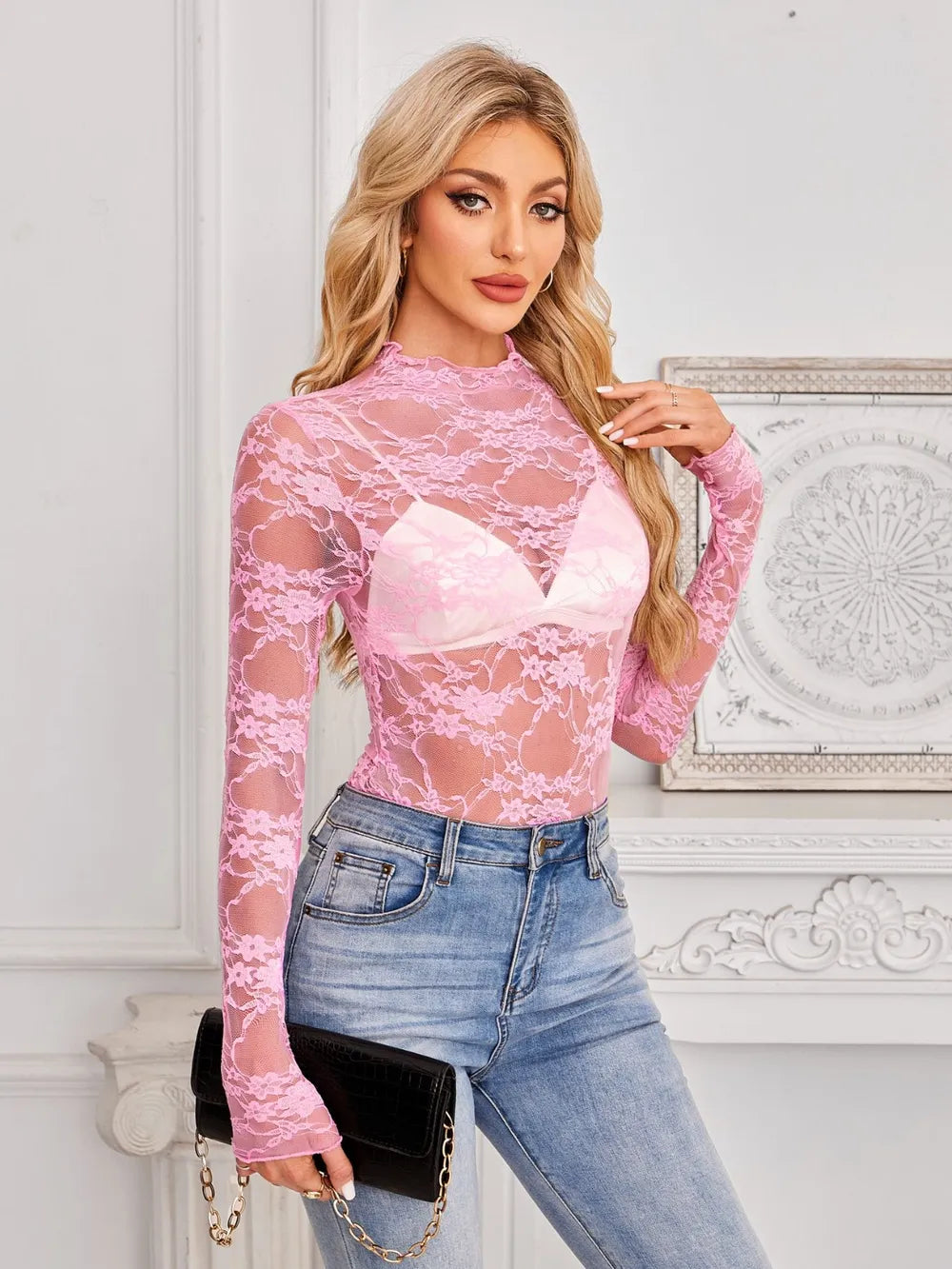 sheer lace top
