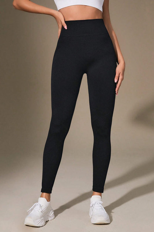 Black Wide Waistband Sports Leggings
