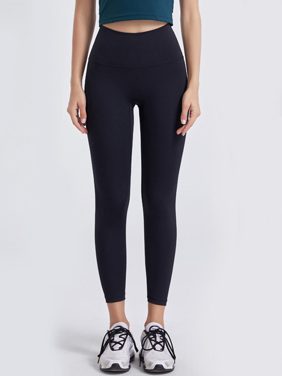 Black Wide Waistband Sports Leggings