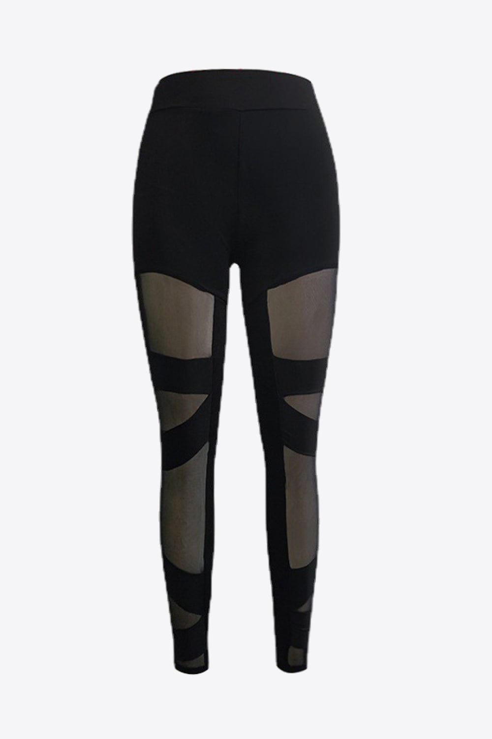 Black Spliced Mesh Leggings