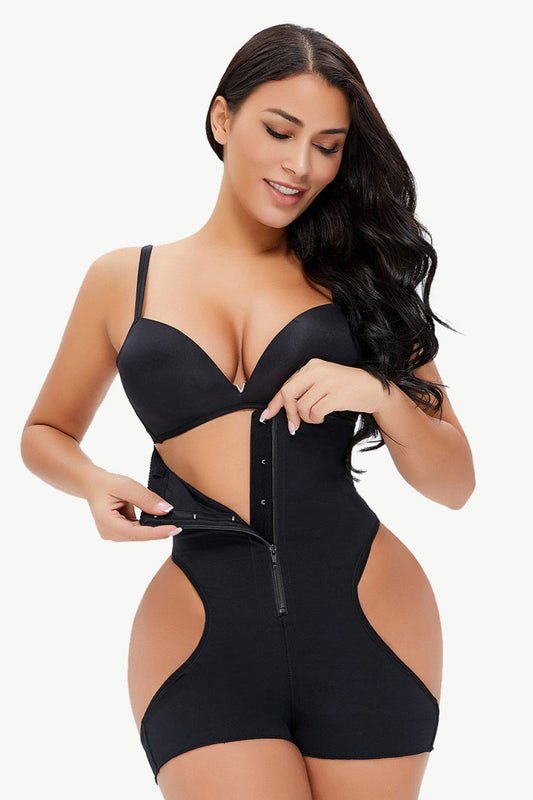 Black Full Size Cutout Under-Bust Shaping Bodysuit Body suits