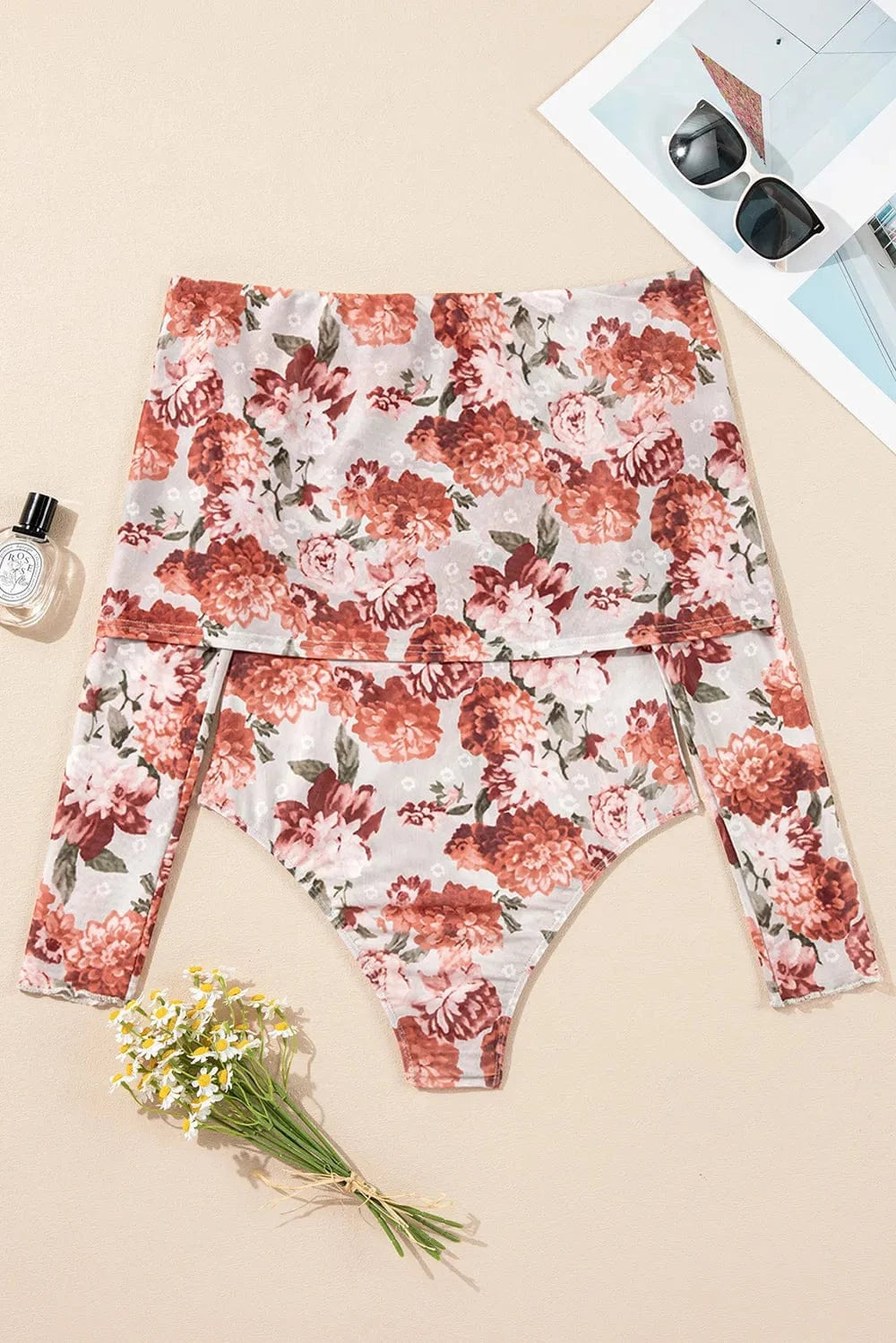 Floral Off-Shoulder Long Sleeve Bodysuit Body suits
