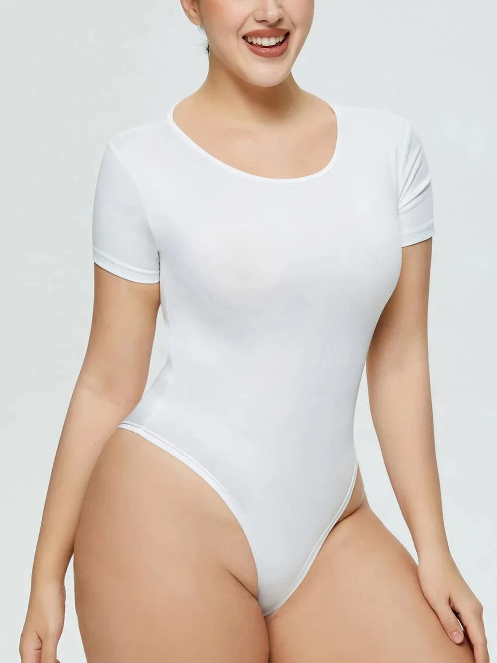 Full Size Round Neck Short Sleeve Bodysuit Body suits