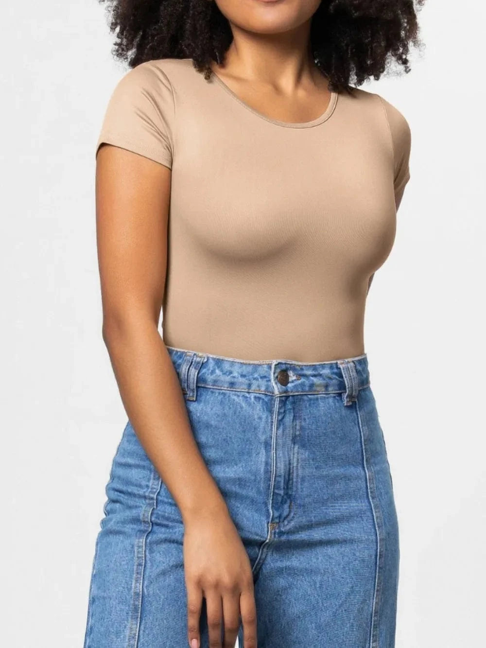Full Size Round Neck Short Sleeve Bodysuit Body suits