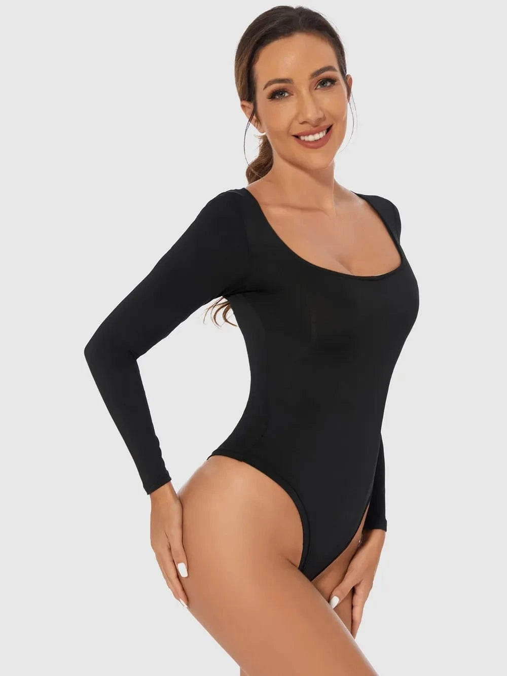 Full Size Scoop Neck Long Sleeve Bodysuit Body suits