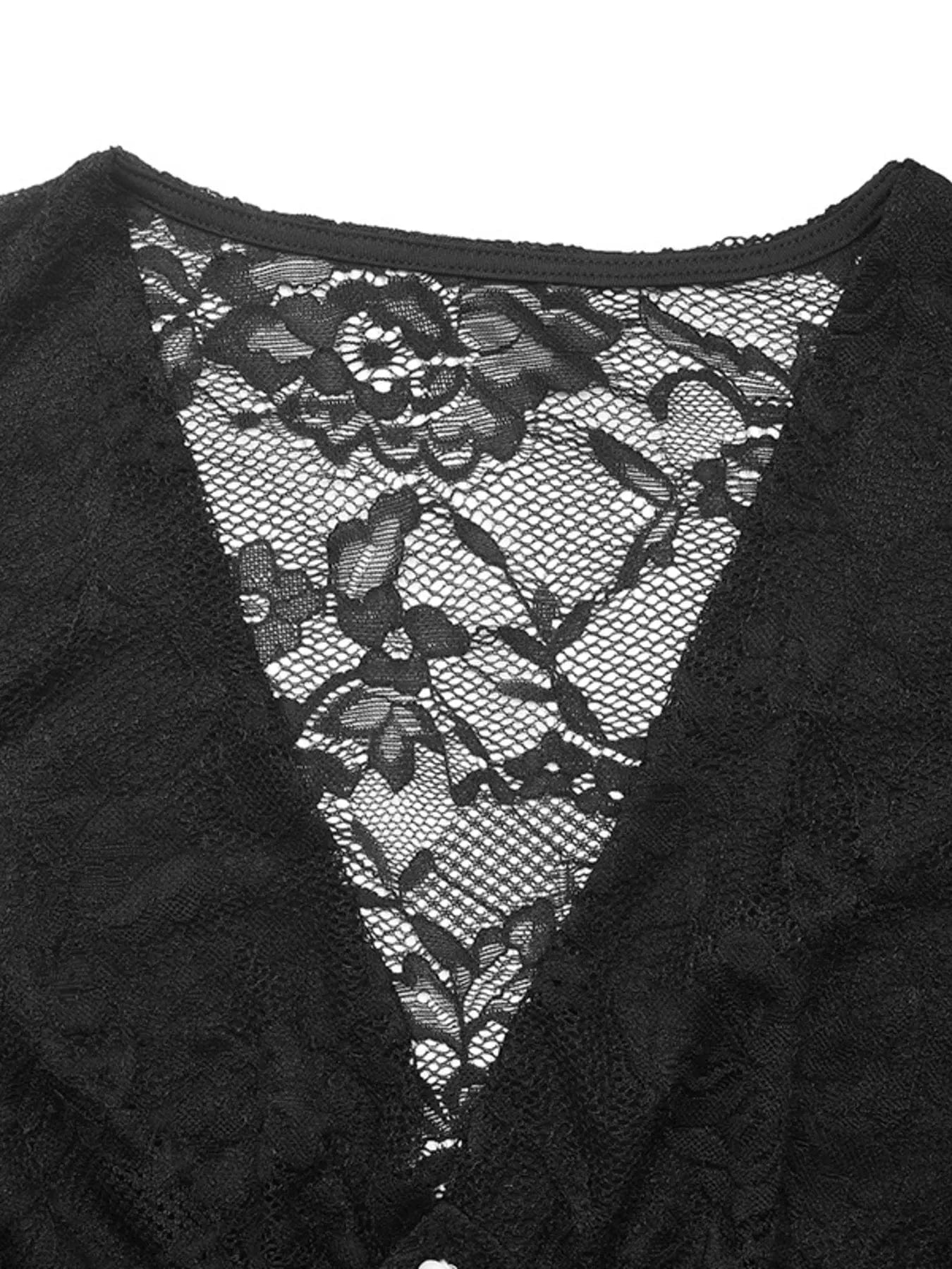 Lace Long Sleeve V-Neck Bodysuit Body suits