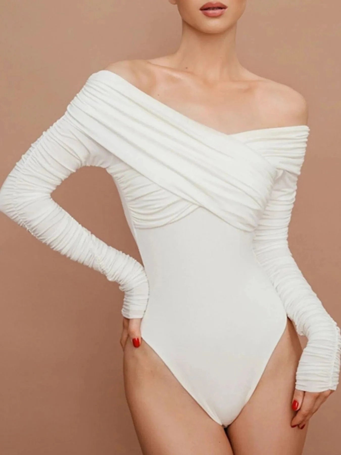 Off-Shoulder Long Sleeve Bodysuit Body suits