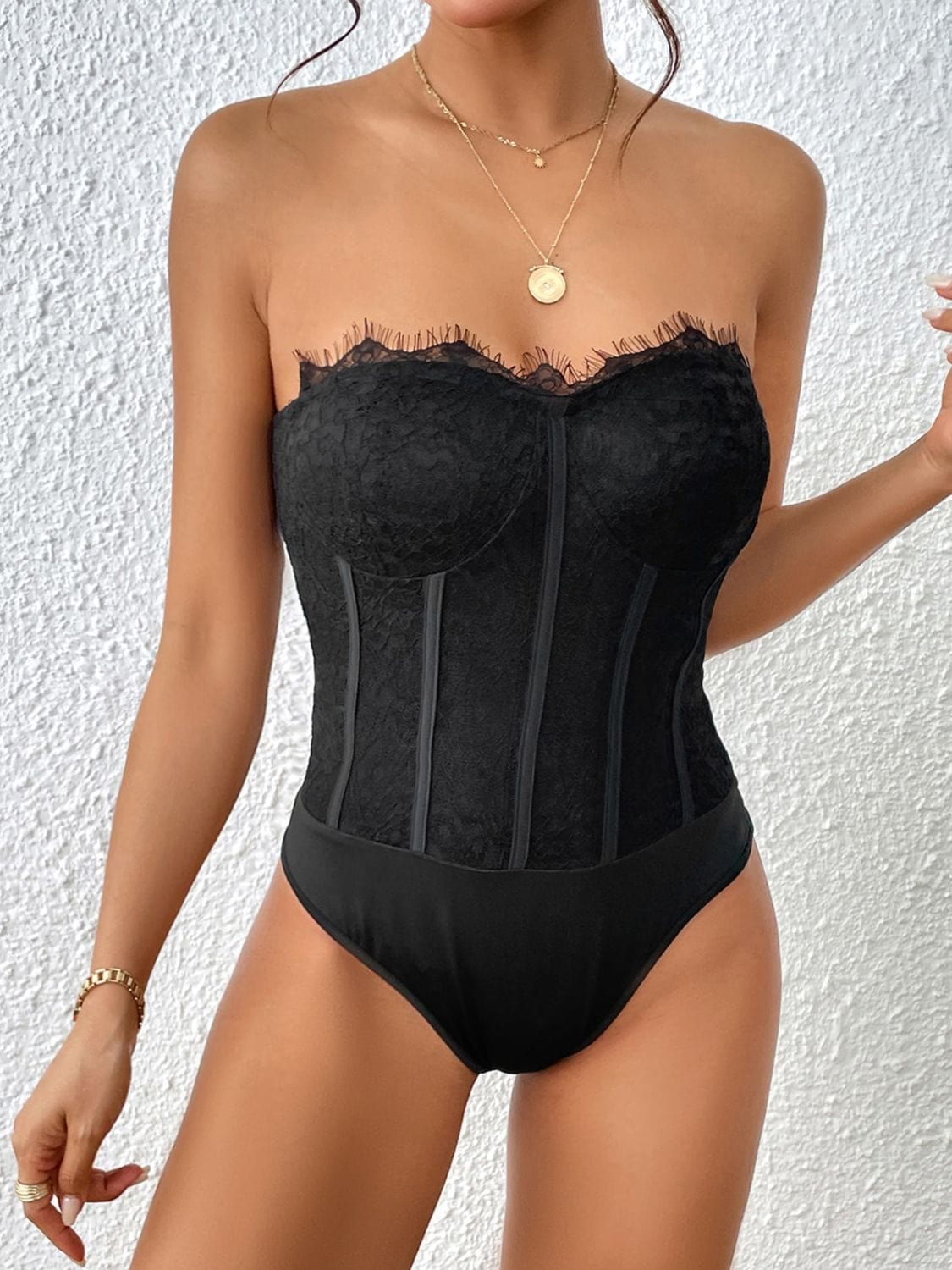 Perfee Strapless Sweetheart Neck Bodysuit Body suits