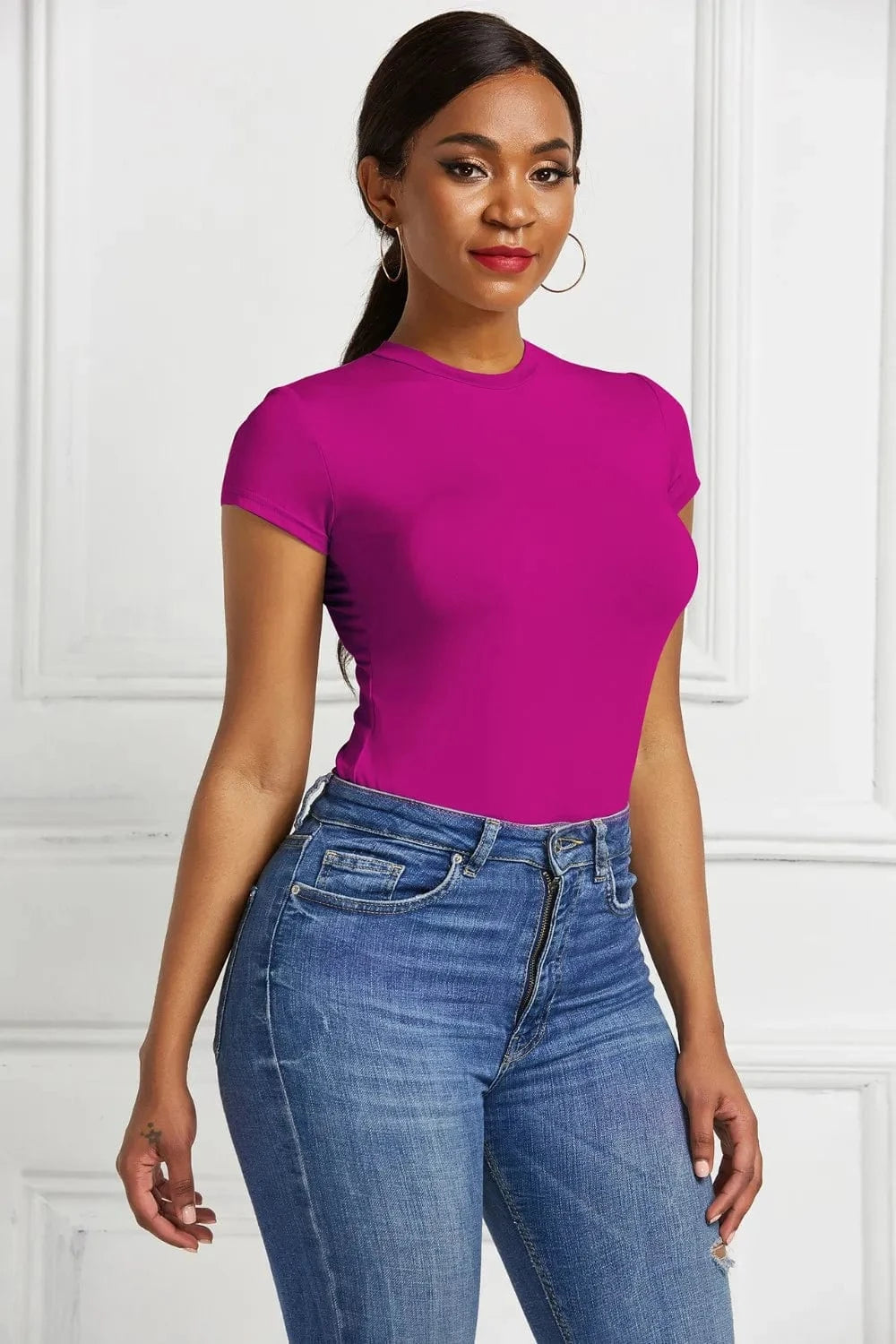 Round Neck Short Sleeve Bodysuit Body suits