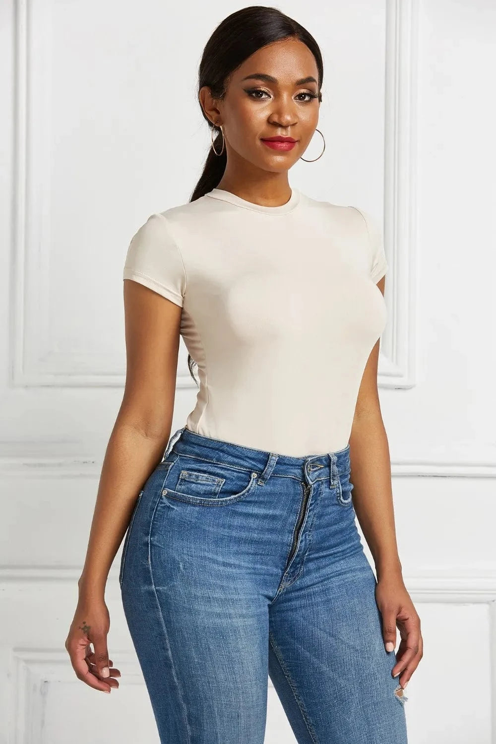 Round Neck Short Sleeve Bodysuit Body suits