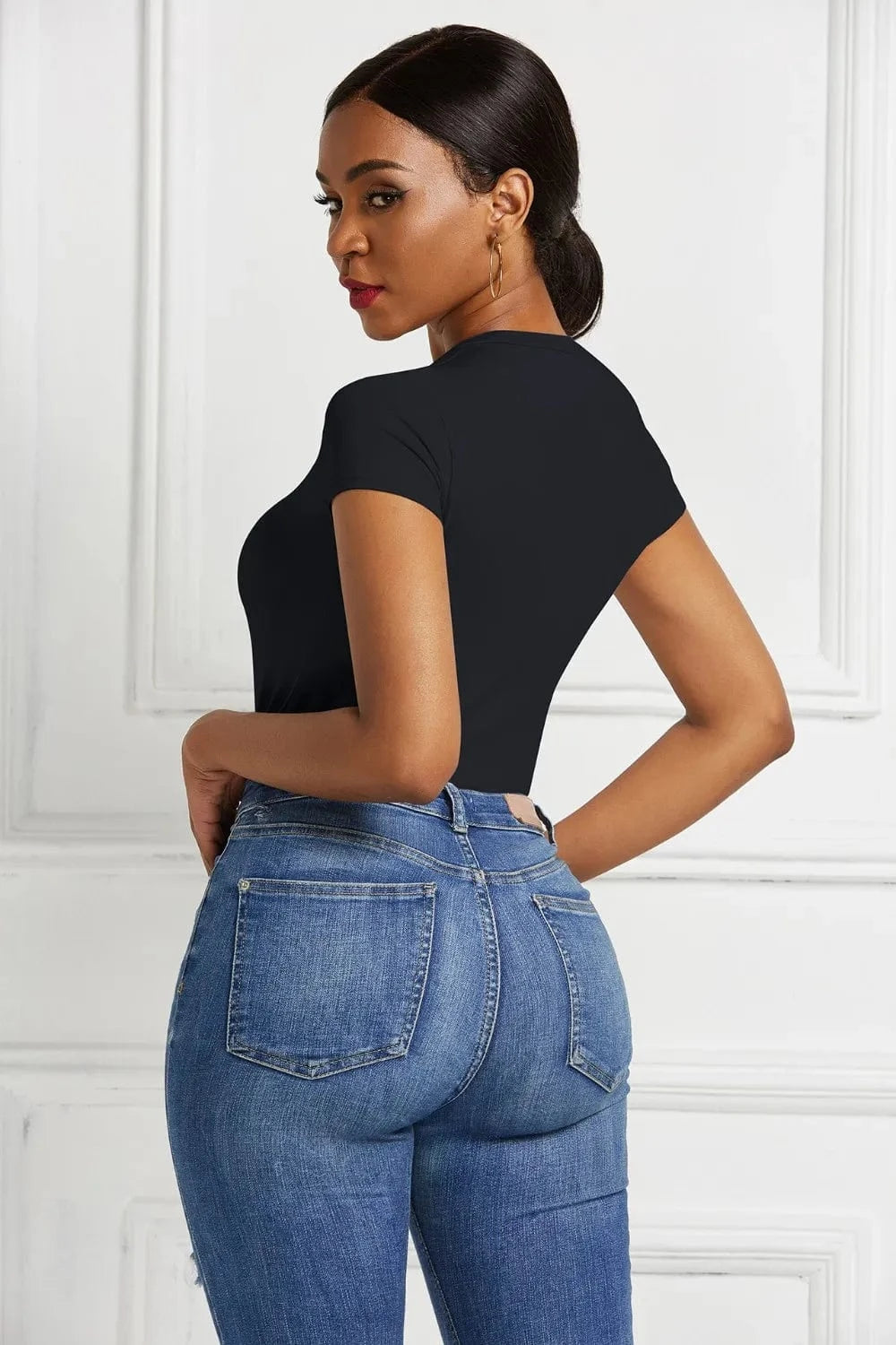 Round Neck Short Sleeve Bodysuit Body suits