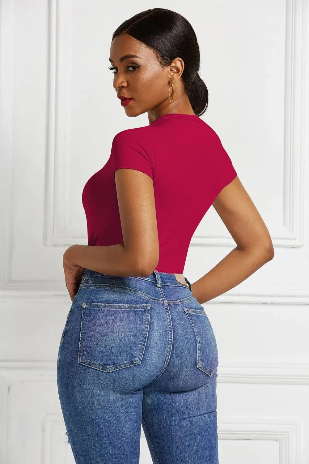 Round Neck Short Sleeve Bodysuit Body suits