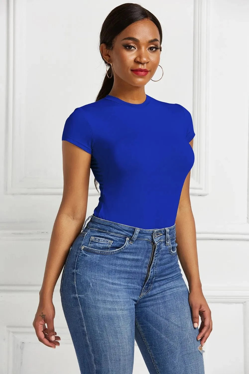 Round Neck Short Sleeve Bodysuit Body suits
