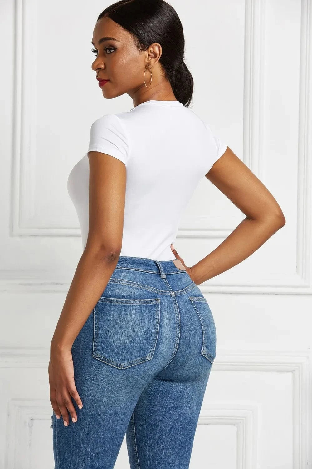 Round Neck Short Sleeve Bodysuit Body suits