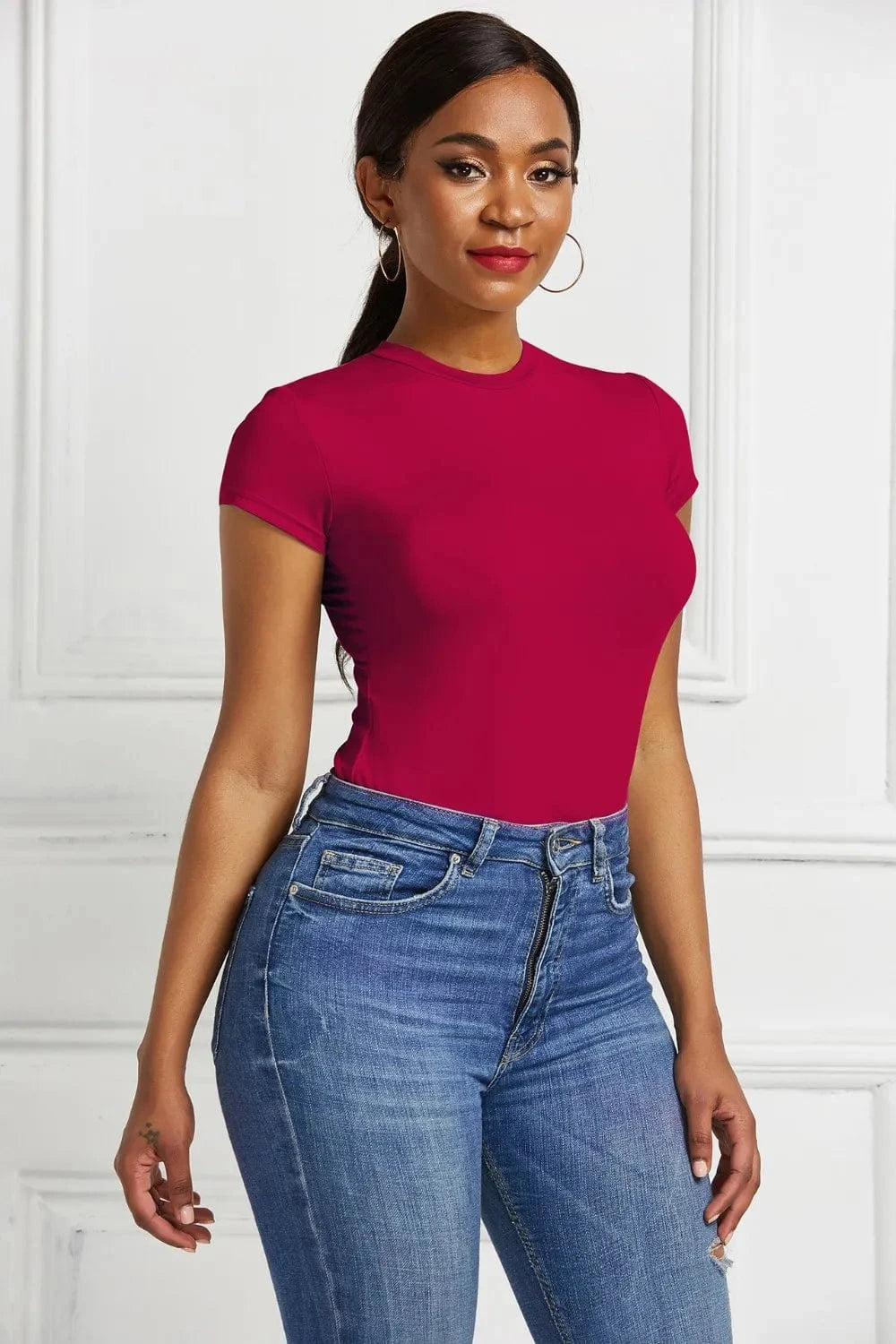 Round Neck Short Sleeve Bodysuit Body suits