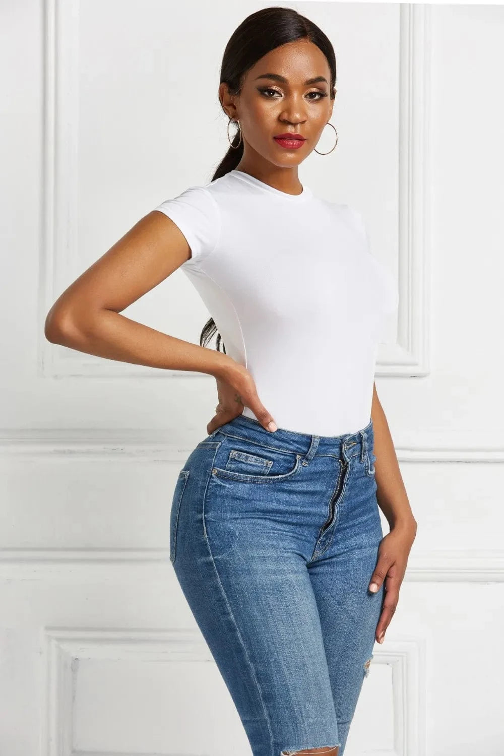 Round Neck Short Sleeve Bodysuit Body suits