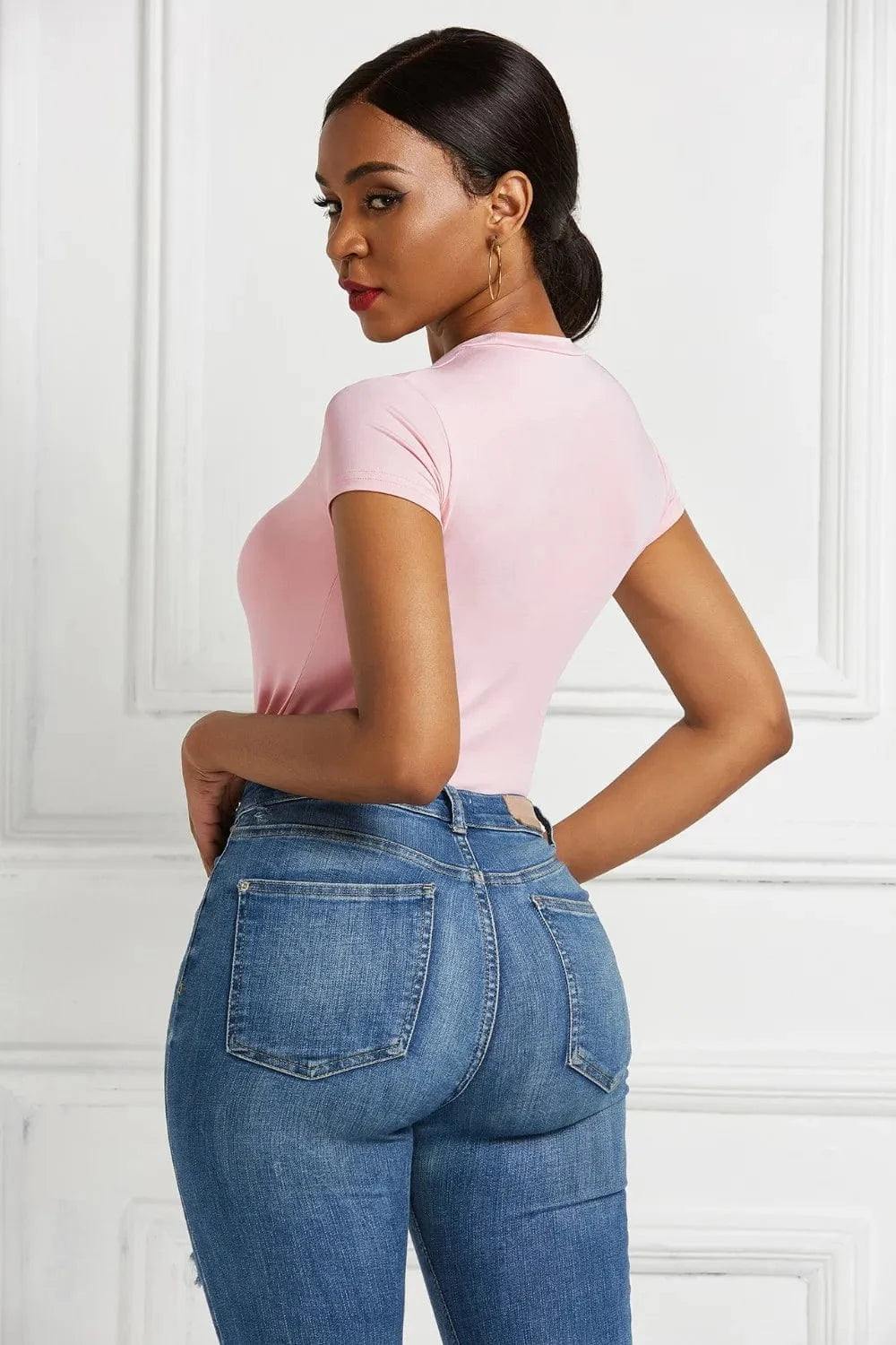 Round Neck Short Sleeve Bodysuit Body suits