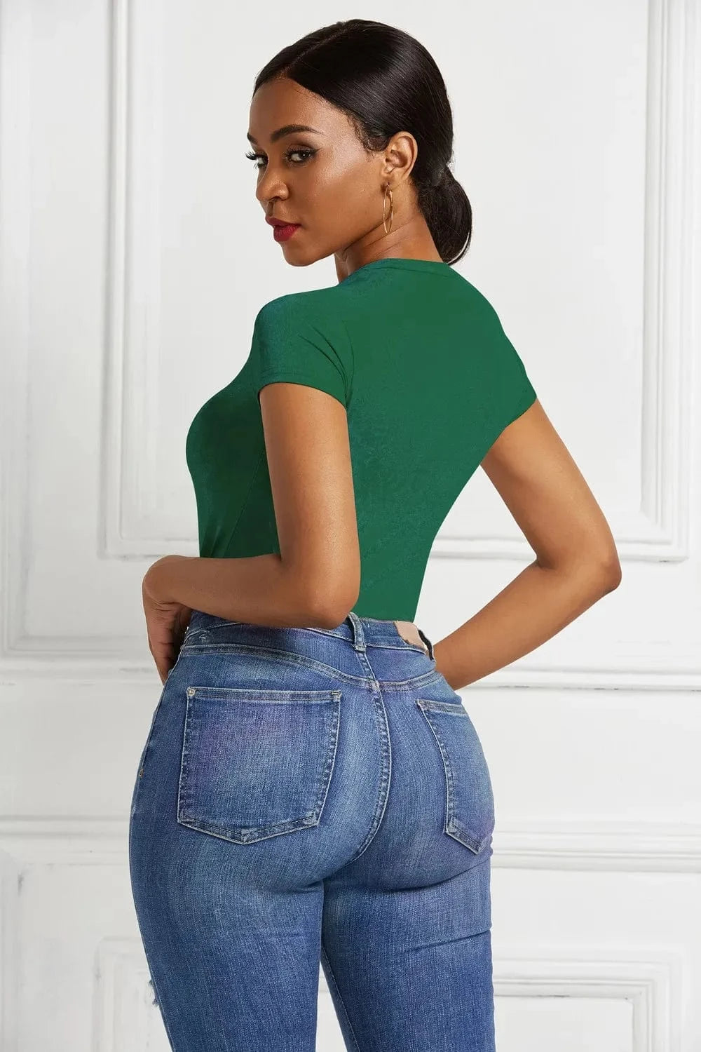 Round Neck Short Sleeve Bodysuit Body suits