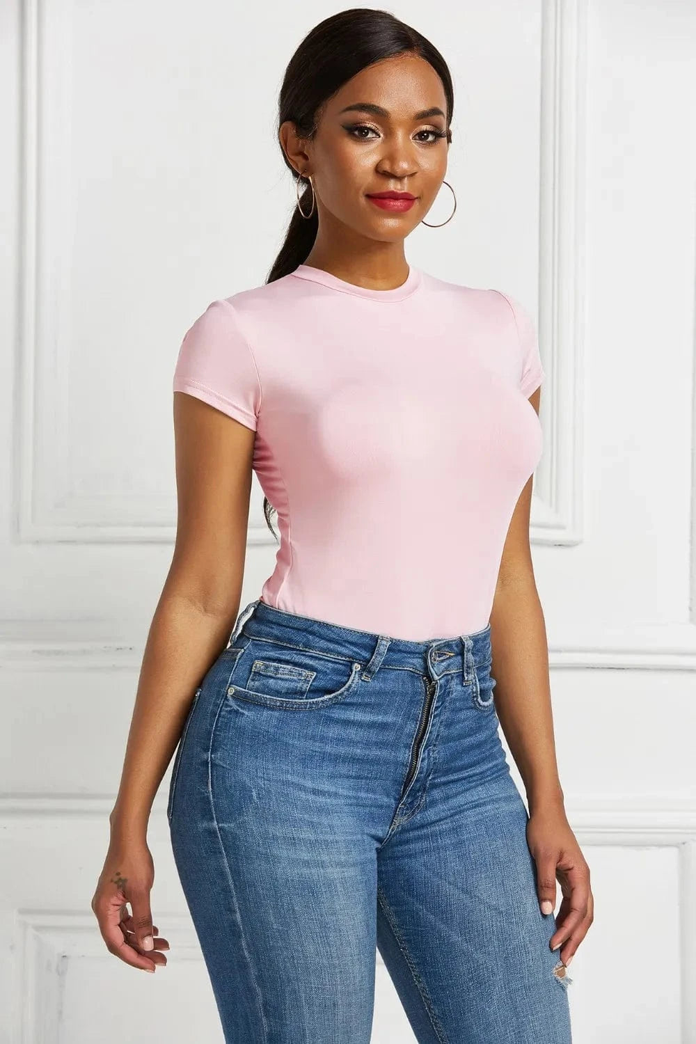 Round Neck Short Sleeve Bodysuit Body suits