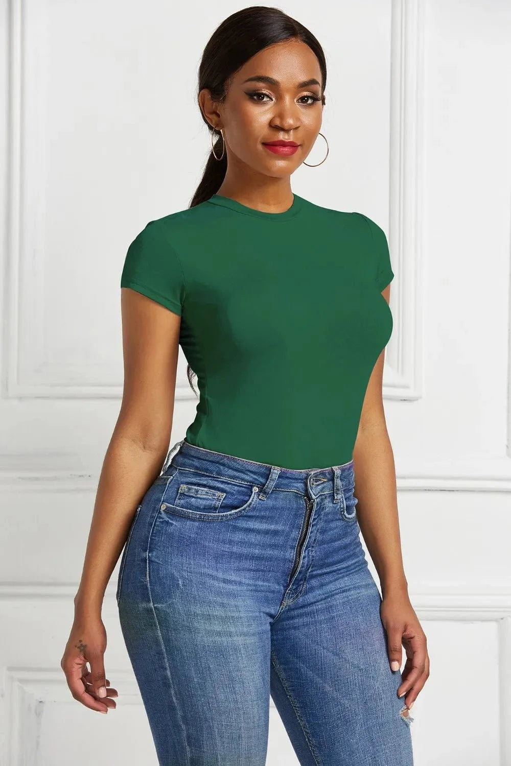 Round Neck Short Sleeve Bodysuit Body suits