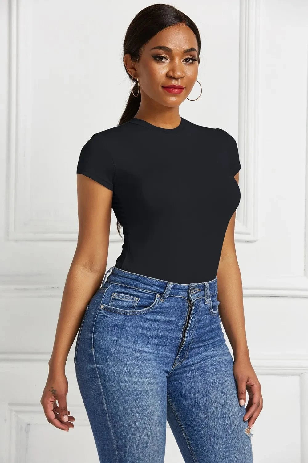 Round Neck Short Sleeve Bodysuit Body suits