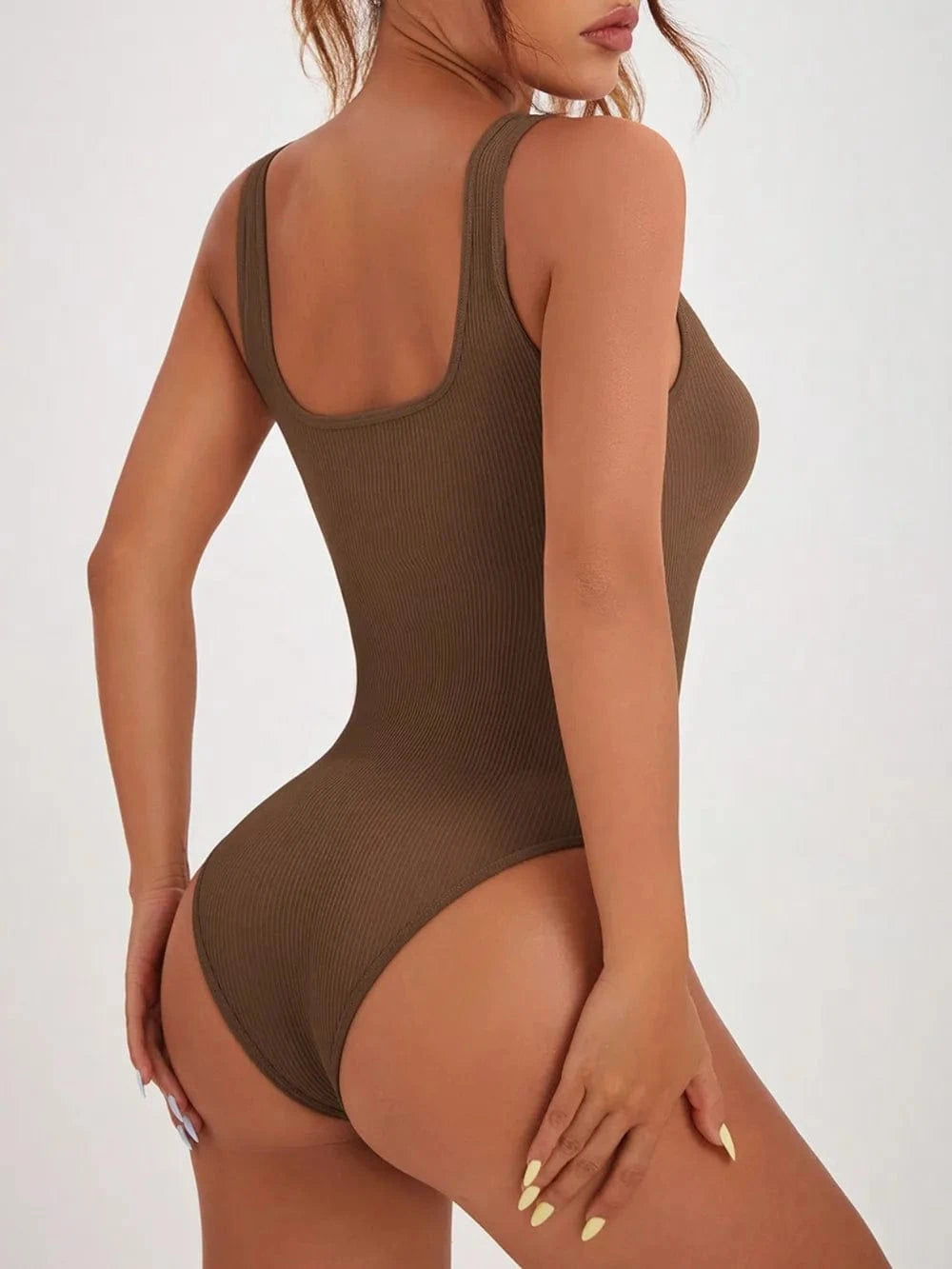 Scoop Neck Wide Strap Active Bodysuit Body suits