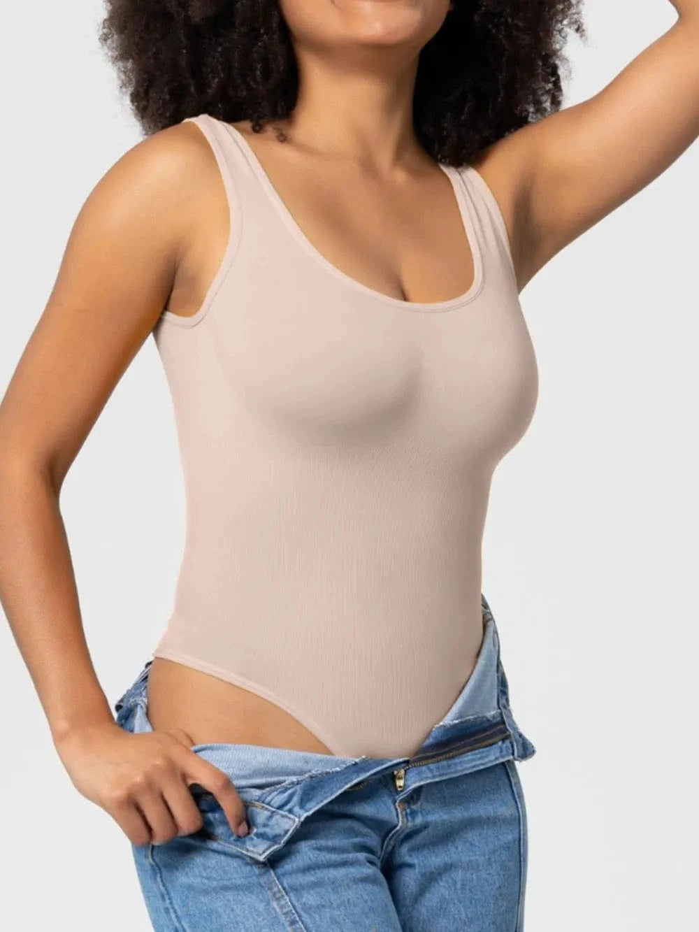 Scoop Neck Wide Strap Shaping Bodysuit Body suits