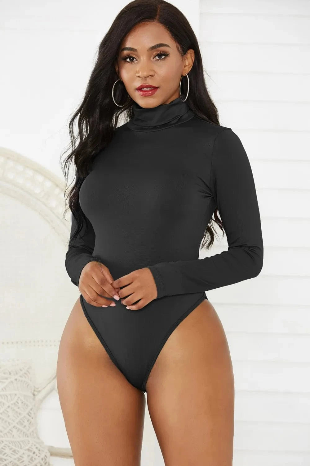Bodysuits Black / S Turtleneck Long Sleeve Bodysuit Turtleneck Long Sleeve Bodysuit