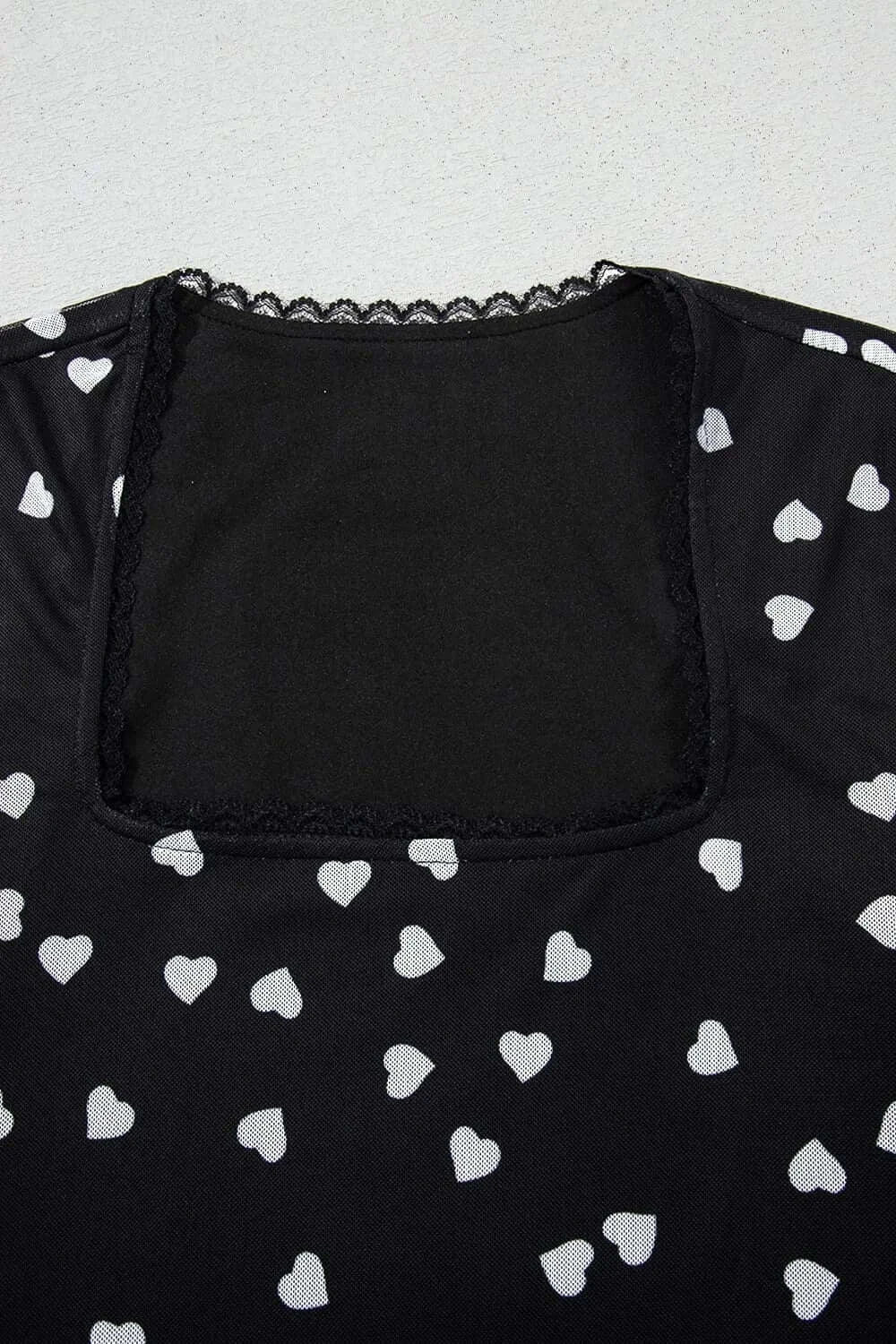 Bodysuits Heart Square Neck Long Sleeve Bodysuit Heart Square Neck Long Sleeve Bodysuit