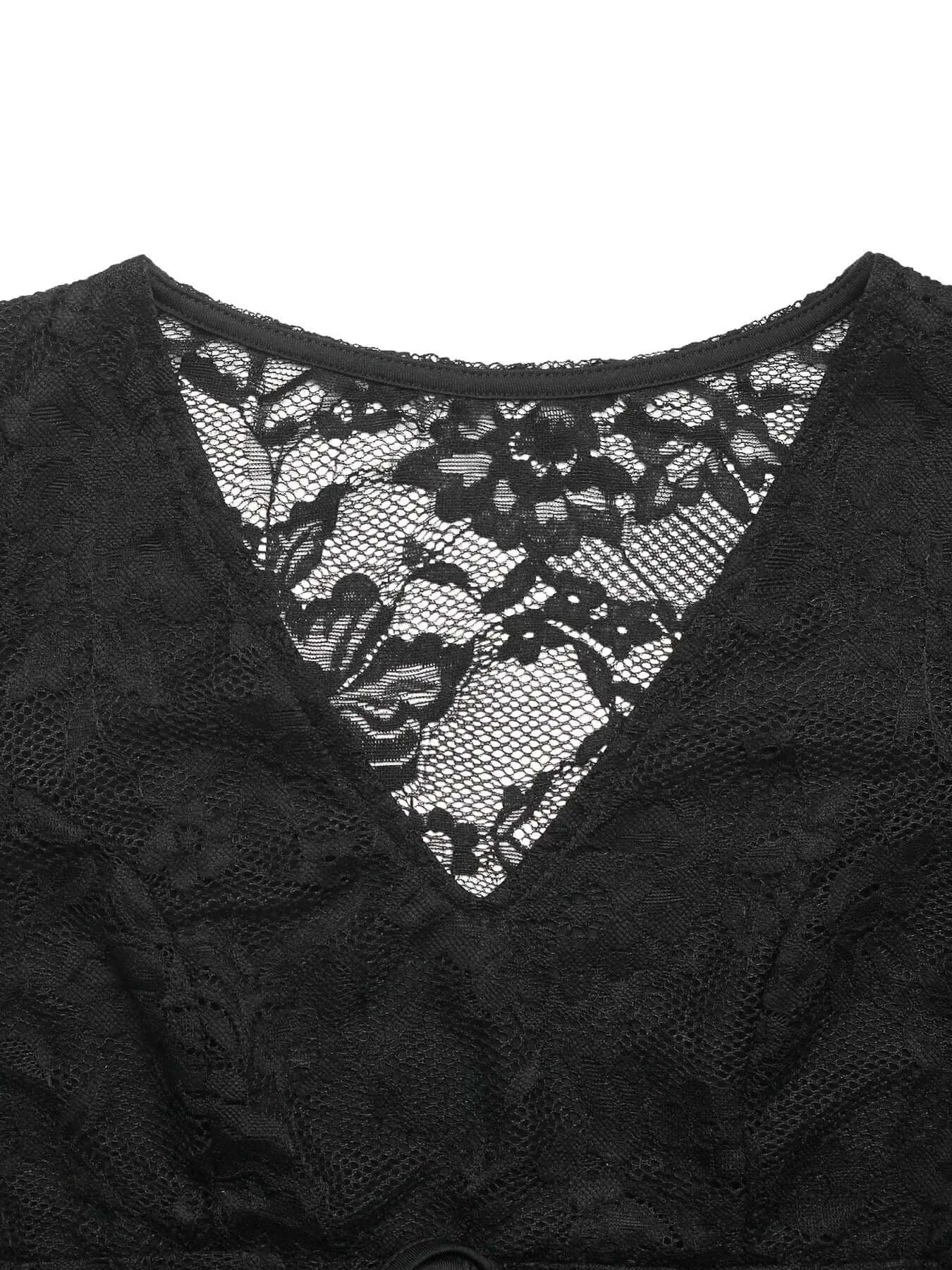 Bodysuits Lace Long Sleeve V-Neck Bodysuit Lace Long Sleeve V-Neck Bodysuit