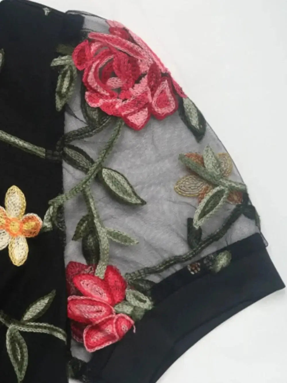 Bodysuits Perfee Embroidered V-Neck Floral Bodysuit Perfee Embroidered V-Neck Floral Bodysuit