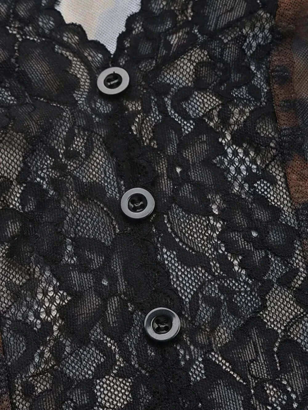Bodysuits Perfee Leopard V-Neck Lace Bodysuit Perfee Leopard V-Neck Lace Bodysuit