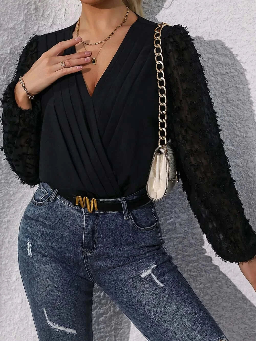 Bodysuits Perfee Surplice Long Sleeve Bodysuit Perfee Surplice Long Sleeve Bodysuit
