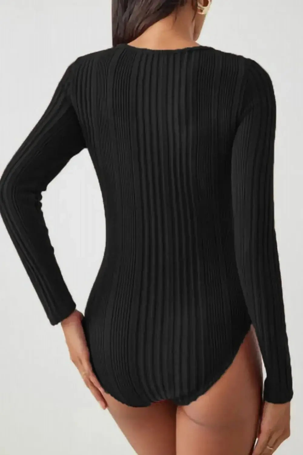 Bodysuits Ribbed Cutout Round Neck Bodysuit Ribbed Cutout Round Neck Bodysuit
