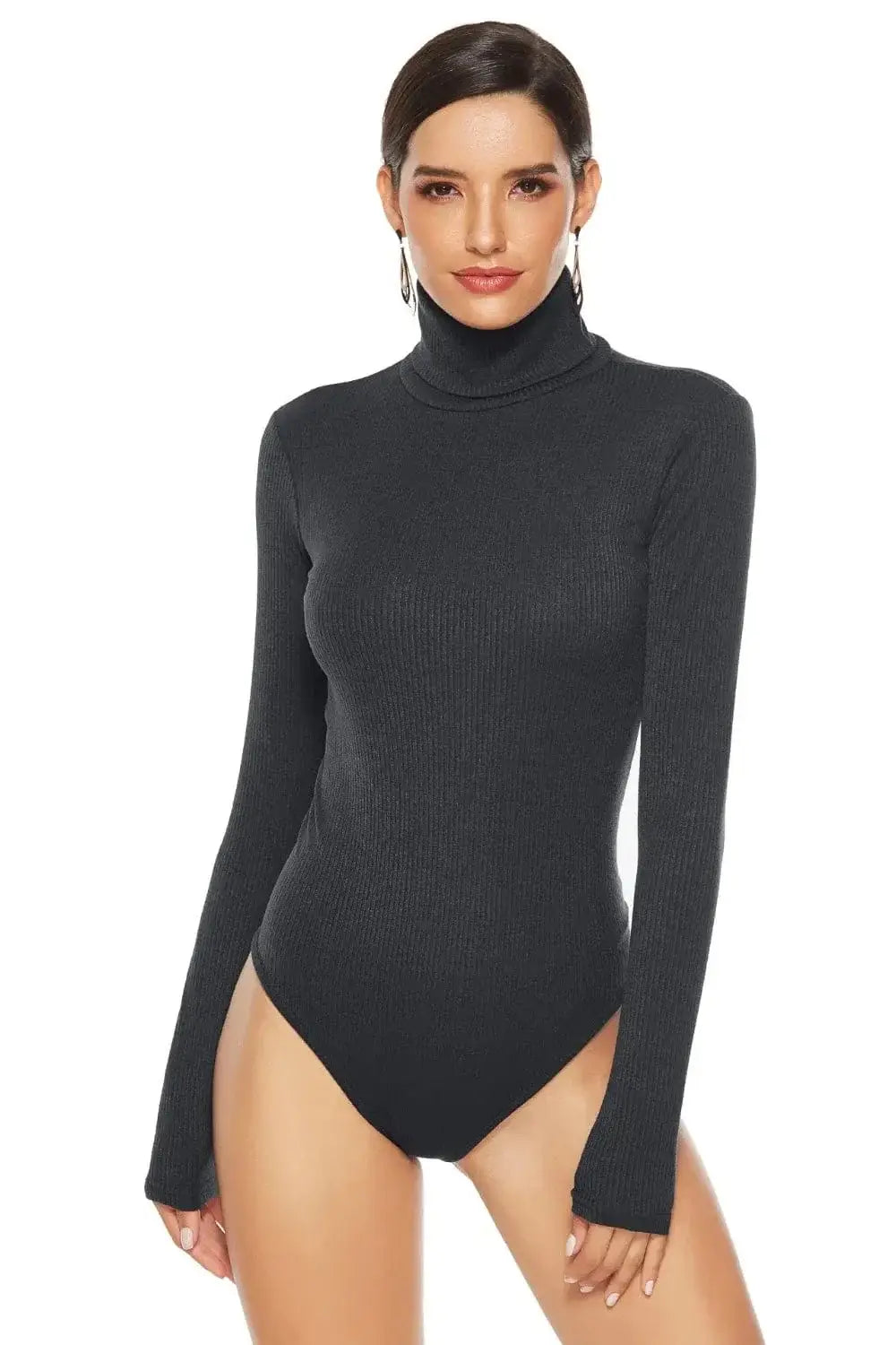 Bodysuits Ribbed Turtleneck Long Sleeve Bodysuit Ribbed Turtleneck Long Sleeve Bodysuit