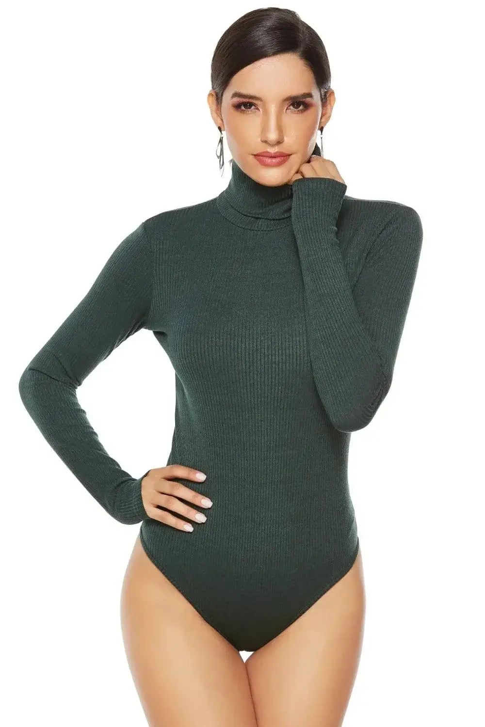 Bodysuits Ribbed Turtleneck Long Sleeve Bodysuit Ribbed Turtleneck Long Sleeve Bodysuit