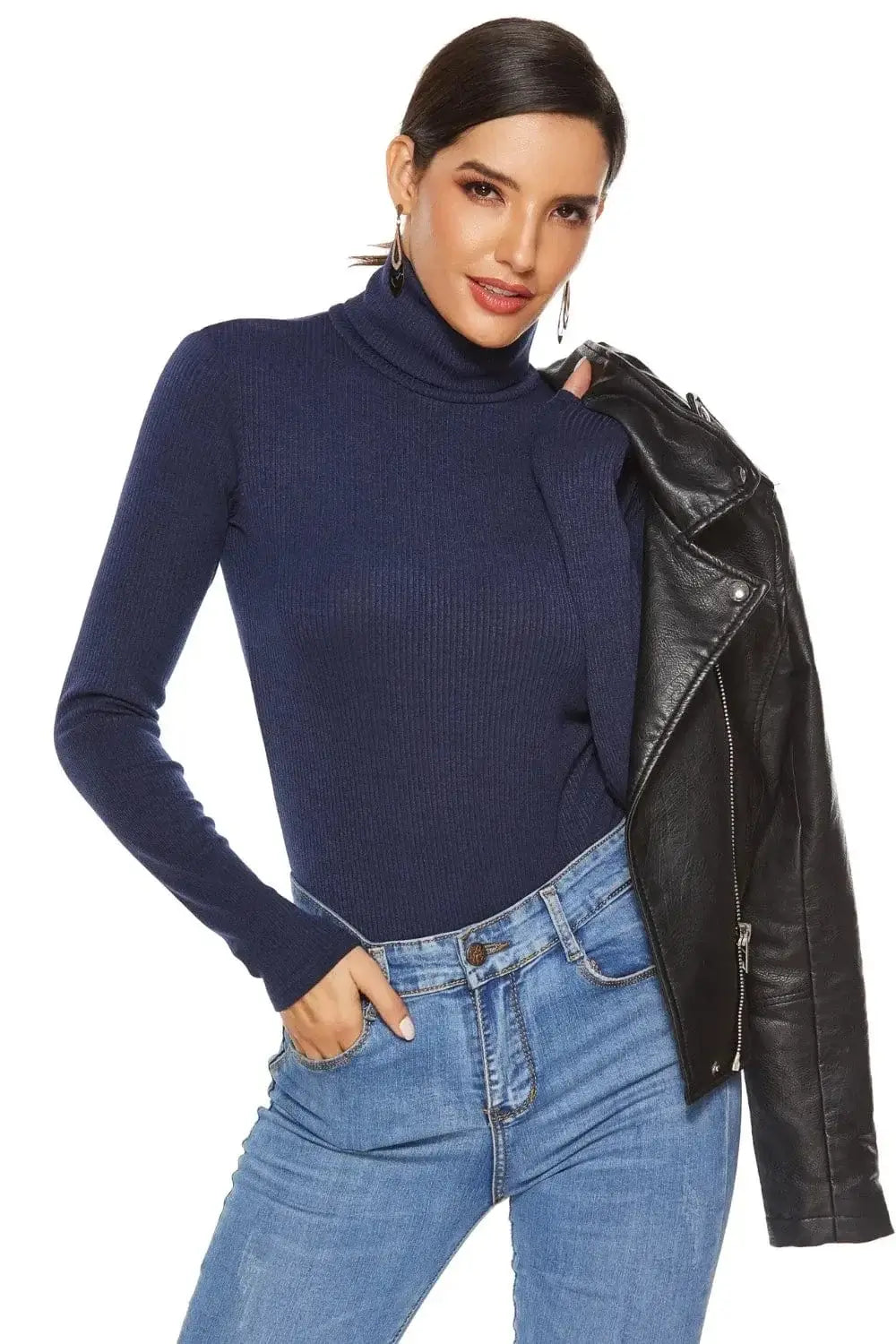 Bodysuits Ribbed Turtleneck Long Sleeve Bodysuit Ribbed Turtleneck Long Sleeve Bodysuit