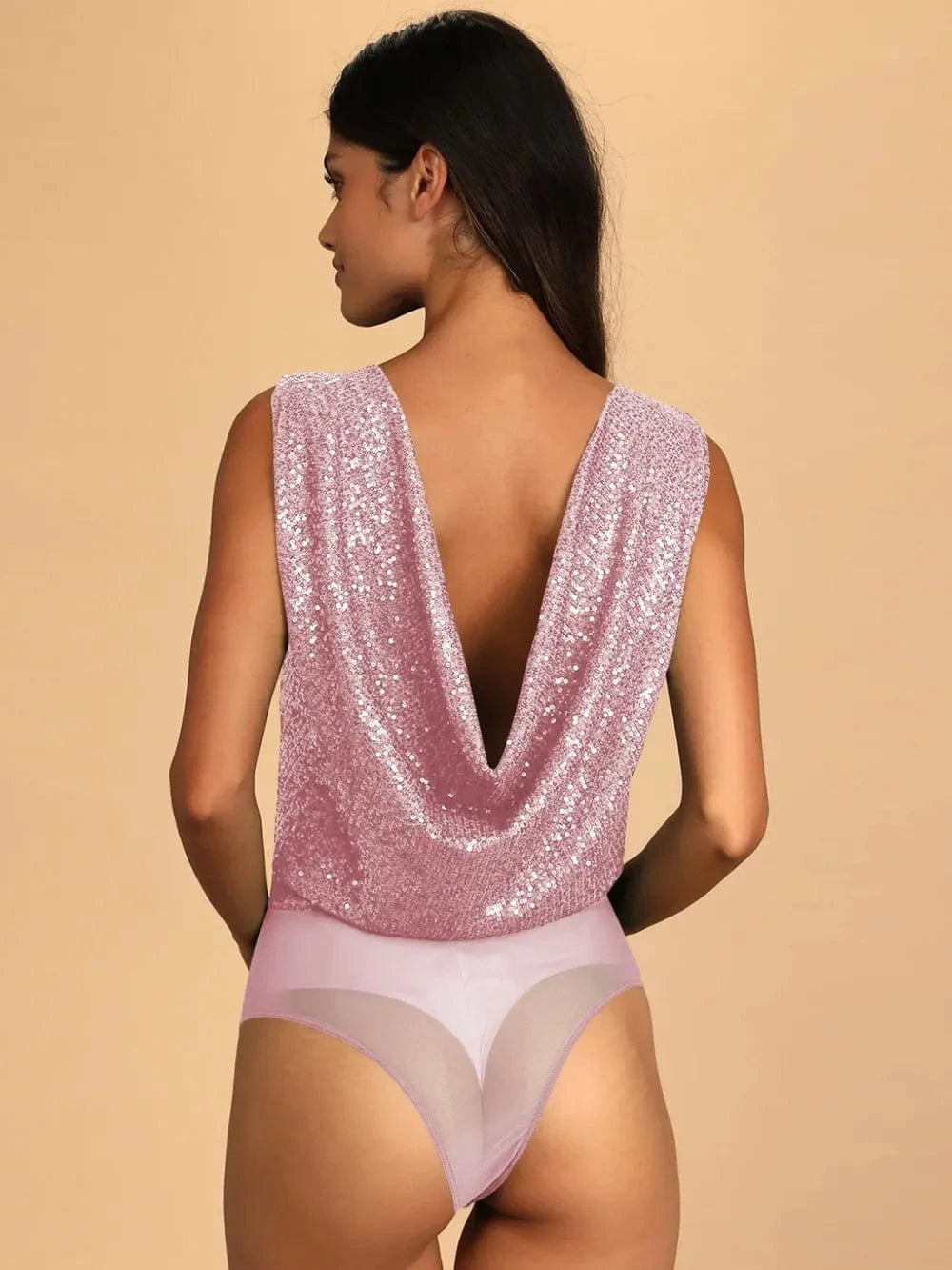 Bodysuits Sequin Surplice Sleeveless Bodysuit Sequin Surplice Sleeveless Bodysuit