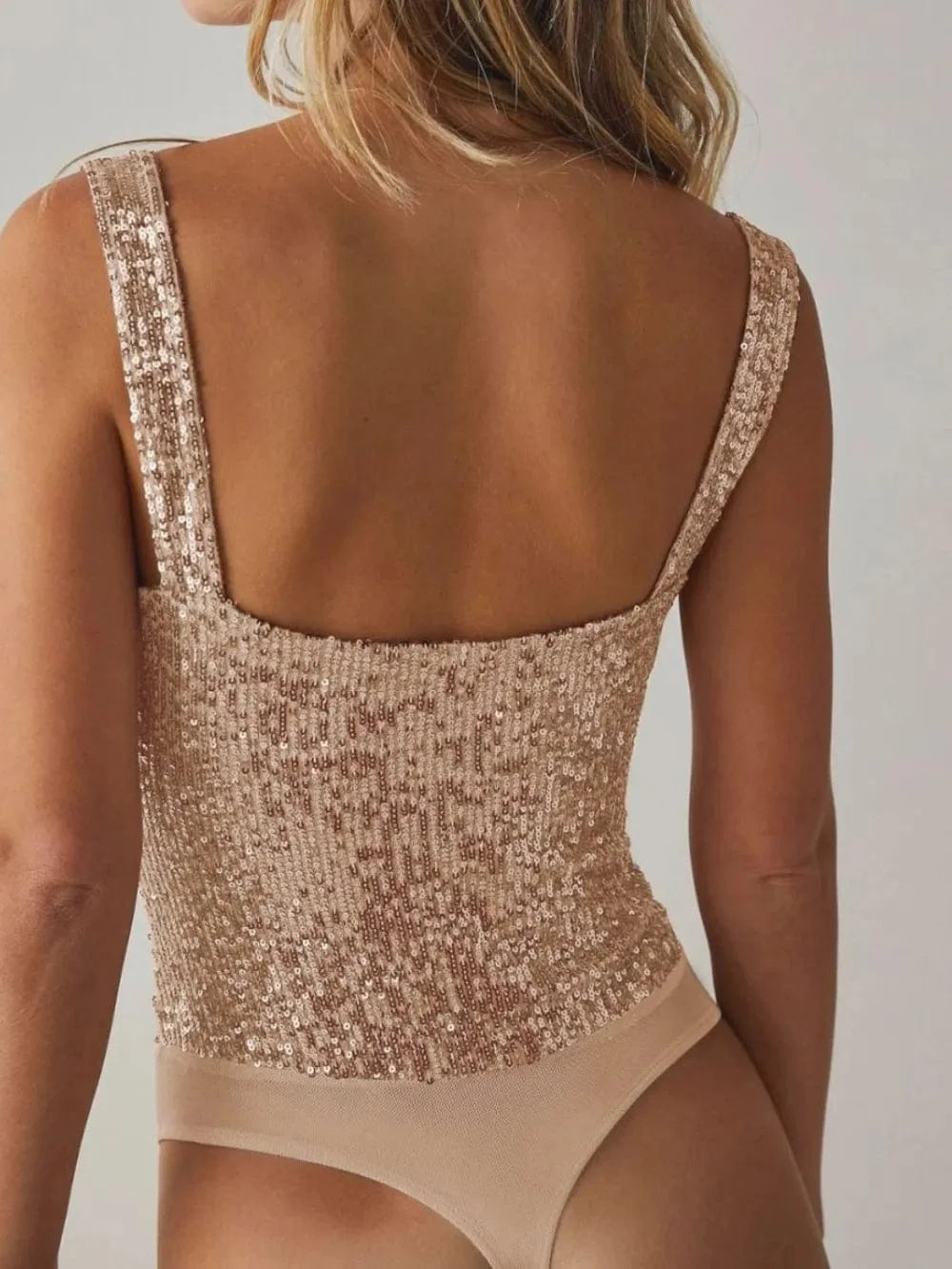 Bodysuits Sequin Wide Strap Bodysuit Sequin Wide Strap Bodysuit