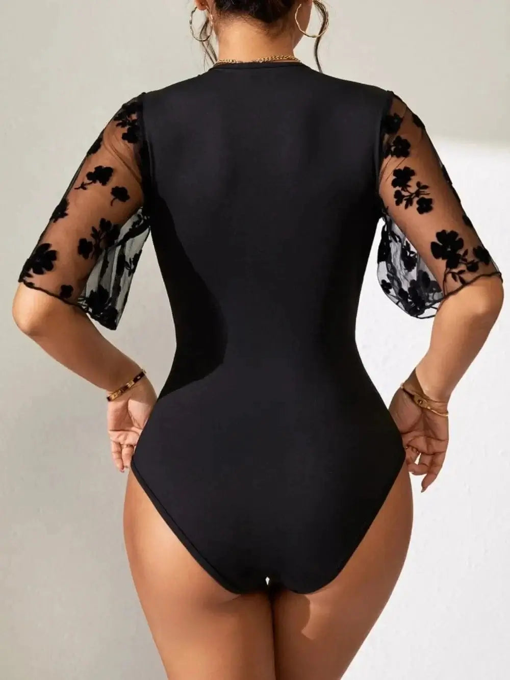 Bodysuits Surplice Lace Flutter Sleeve Bodysuit Surplice Lace Flutter Sleeve Bodysuit