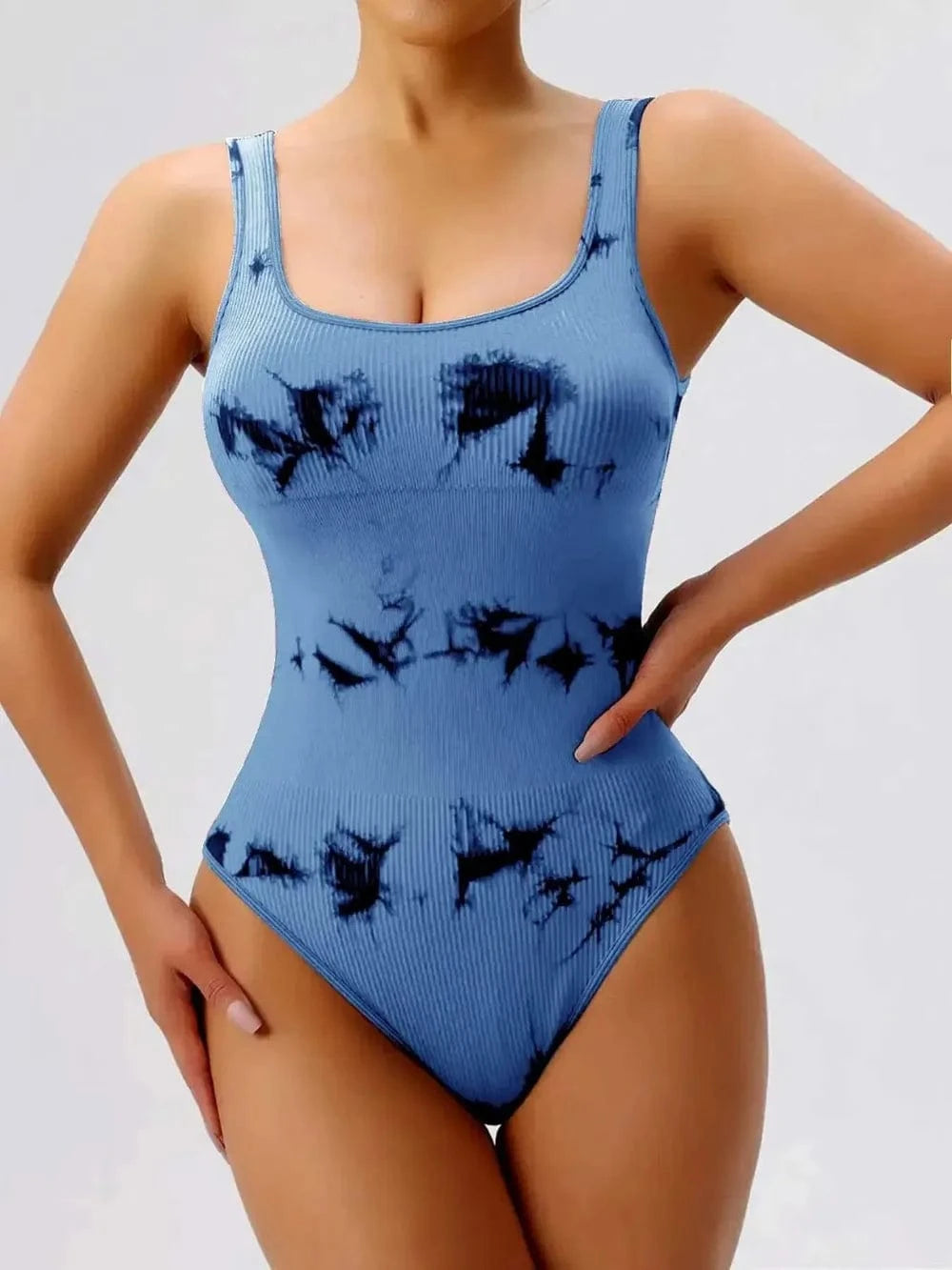 Bodysuits Tie-Dye Scoop Neck Wide Strap Active Bodysuit Tie-Dye Scoop Neck Wide Strap Active Bodysuit