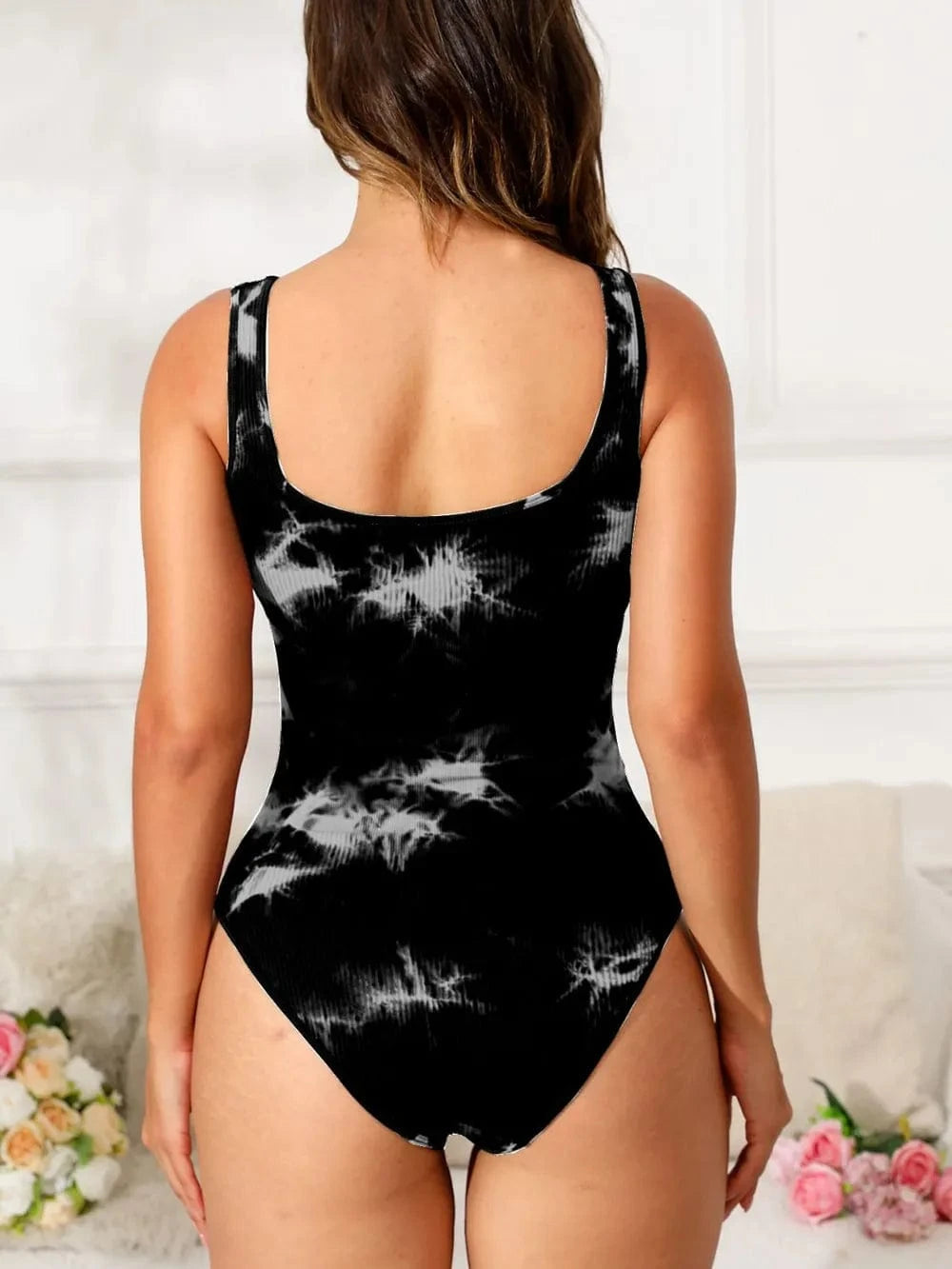 Bodysuits Tie-Dye Scoop Neck Wide Strap Active Bodysuit Tie-Dye Scoop Neck Wide Strap Active Bodysuit
