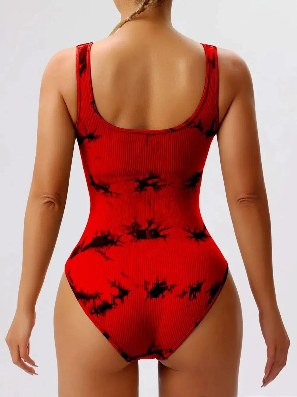 Bodysuits Tie-Dye Scoop Neck Wide Strap Active Bodysuit Tie-Dye Scoop Neck Wide Strap Active Bodysuit